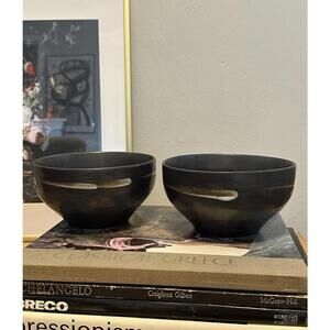 Set of Two Joseph Abboud Stoneware SOLARIS 6" Cereal Soup Catch All Bowls